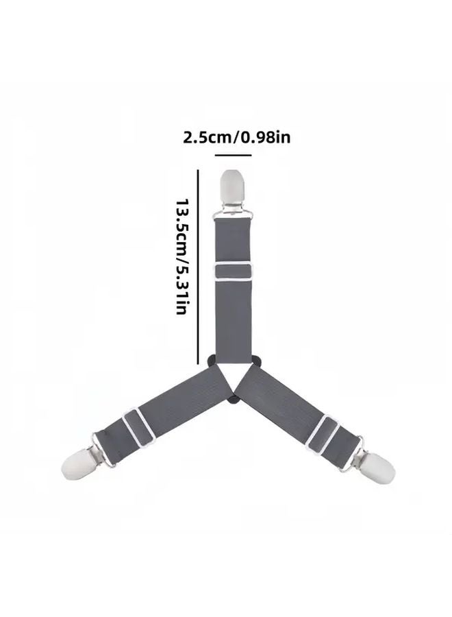 4pcs Black Adjustable Elastic Bed Sheet Clips Secure Fit for Wrinkled Bedding - Image 5